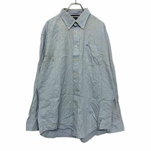 TOMMY HILFIGER 長袖 シャツ XL サックス トミーヒルフィガー ボタンダウン ビッグサイズ 古着卸 アメリカ仕入 a505-5734