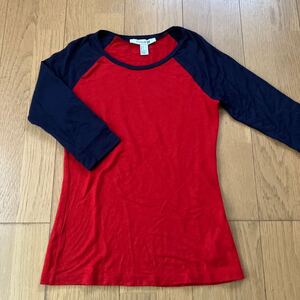 FOREVER21 七分袖Tシャツ　Sサイズ　レッド&ネイビー