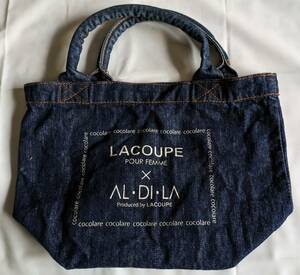 LACOUPE ラ・クープ/AL・DI・LA アル・ディ・ラ 非売品 ノベルティ ミニトートバッグ デニム ランチ/ママバッグ 縦約20×横約29×マチ13㌢