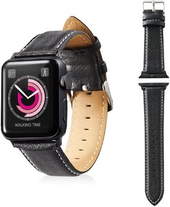 エレコム Apple Watch バンド 38mm ソフトレザー ラウンドボートタイプ ブラック AW-38BDLRBBK