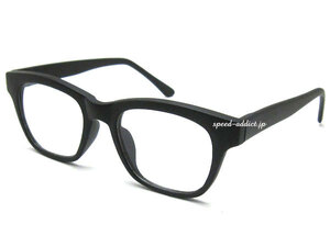 FLAT LENS WELLINGTON SUNGLASS 艶消しBLACK × CLEAR/フラットレンズウェリントンマットブラック黒縁フレーム伊達眼鏡メガネめがね定番