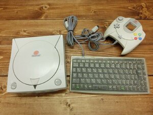 【HR-6852】Dreamcast ドリームキャスト 本体 HKT-3000 コントローラー HKT-7700 キーボード HKT-4000 各1 通電確認済 現状品【千円市場】