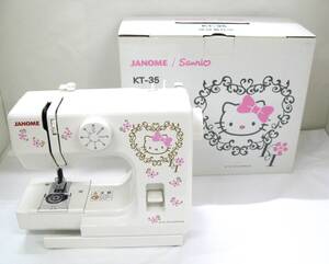 【菊水-11744】(HG)JANOME・Sanrio/サンリオ　ハローキティ　電動コンパクトミシン/KT-35 白(TK)