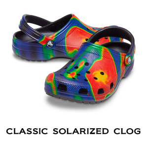 23cm クロックス Classic Solarized Clog クラシック ソーラライズド クロッグ ブラック×ネイビー M5W7