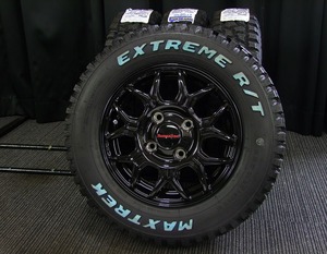 [新品アルミサマー4本] 4J+42ブラックJWL-T適合2024年ホワイトレター145/80R12LTアトレーハイゼットエブリィバモスN-VANサンバー車検対応