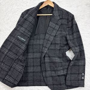 【極美品XXLサイズ!!!】DOLCE&GABBANA ドルチェアンドガッバーナ テーラードジャケット ウール グレンチェック グレー メンズ 2B サイズ52