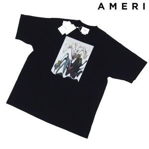 タグ付き未使用★AMERI DROOP FLOWER BIG TEE プリント Tシャツ 黒 ドロップ フラワー ビッグT アメリ★