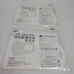 100回洗えるマスク　2枚セット(ホワイト)