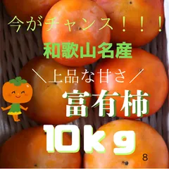 和歌山県産　富有柿10kg　上品な甘さがおすすめポイント　ワケあり品　ご家庭用