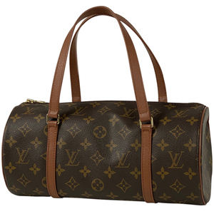 ルイ・ヴィトン Louis Vuitton パピヨン 30 バレルバッグ 筒型 旧旧型 ハンドバッグ モノグラム ブラウン M51365 レディース 【中古】