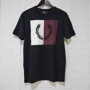 F32 □ FRED PERRY □ フレッドペリー　半袖シャツ　黒　中古　サイズＭ