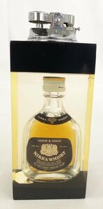 NIKKA WHISKY GOLD&GOLD ミニボトル入り 卓上ライター 点火確認済 インテリア 置物　ビンテージ　ニッカ　ウィスキー　101-O