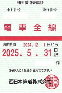 西日本鉄道(西鉄) 株主優待乗車証（電車全線）定期型 2025.5.31迄 ②