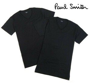 I日09215新品▼ ポールスミス Paul Smith Vネック 半袖カットソー 2枚セット 【 LL 】 半袖Tシャツ Tシャツ ラウンジウエア 黒系