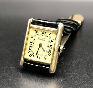 [A]時計★[WH-13300]★(サ60)Cartier(カルティエ)★マストタンク SM アイボリーローマ・メカニカル★稼働品★