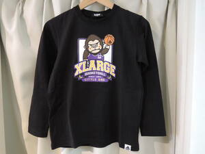 X-LARGE エクストララージ XLARGE Kids ファニーゴリラバスケットボール L/S TEE 長袖Ｔシャツ 黒 140 キッズ 最新人気商品