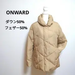 ONWARD　RSVP　ベージュ　ダウン　フェザー　キルティング　М〜L