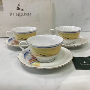 未使用に近い LUNELOURAN ルネローラン　コーヒーカップセット　3客セット　（W-17）