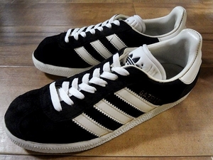 良品、オールド、レア! ADIDAS アディダス GAZELLE ガゼル ガッツレー 黒/白 1992年製 24.5cm US6.5 台湾 ユーゴ ビンテージ キャンパス