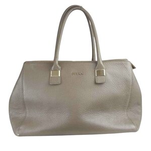 Furla フルラ レザー ハンド バッグ グレージュ系【中古】