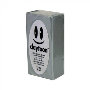 MODELING CLAY(モデリングクレイ)　claytoon(クレイトーン)　カラー油粘土　シルバーグレイ　1/4bar(1/4Pound)　6個セット