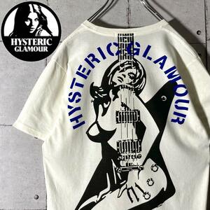 ヒステリックグラマー HYSTERIC GLAMOUR ギターガール 両面 プリント Tシャツ メンズ 白 ホワイト M　5363