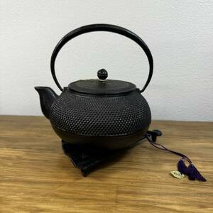 南部鉄器 鉄瓶 南部鉄瓶 茶道具 急須 扇型 扇子 扇子台 煎茶道具 茶器 急須 鉄製 岩鋳 レトロ ヴィンテージ アンティーク 盛栄堂 