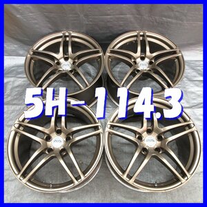 □送料無料A2■ ヨコハマ AVS MODEL5 ■ 18×10J+19 ■ 5H PCD114.3 ■ φ73 ◇ 中古ホイール ４本 ◇ 日本製/軽量 ブロンズ系/Wスポーク