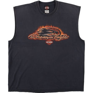 古着 00年代 ハーレーダビッドソン Harley-Davidson ノースリーブ モーターサイクル バイクTシャツ USA製 メンズXL /eaa454167