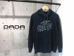 DADA SUPREME ダダ シュプリーム THE CREEPSプリント スウェット パーカー M/プルオーバー フーディ/紺 ネイビー/メンズ