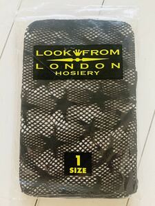 LOOK FROM LONDON HOSIERY / Fishnet 星柄網タイツ 黒　未開封