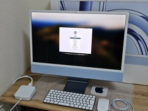 ★美品！iMac 24 4.5K M3チップ(8CPU/8GPU/メモリ16GB/SSD1TB/) [ブルー] Z197000BW CTO★