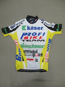 W.23.G.11　CIJ　★送料230円定額☆　サイクリングジャージ　PROFI BIKE TEAM　GIGANTE　XXS　ホワイト×イエロー　USED　☆