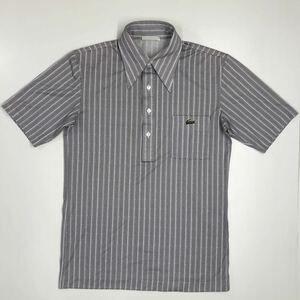 CHEMISE LACOSTE ラコステ　半袖ポロシャツ　ボーダー　襟長　70s? メンズ　サイズXS〜S相当　36-80a