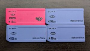 ★SONY★動作品 メモリースティック8M 16M 16M 128M 4本セット AIBOプログラミング用 フォーマット済 ソニー MEMORY STICK