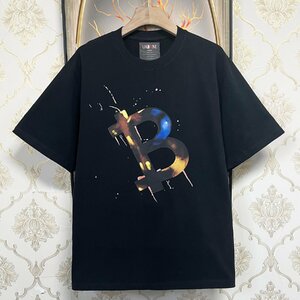 人気EU製＆定価2万◆UABONI*Paris*半袖Tシャツ*ユアボニ*パリ発◆通気 吸汗 個性 スプラッシュ トップス スウェット アメカジ 街着 2XL/52