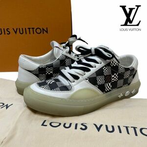 LOUIS VUITTON ルイ・ヴィトン 21ss LVオリ・ライン ディストーテッド・ダミエキャンバス ローカット スニーカー ホワイト 6 1/2 正規品