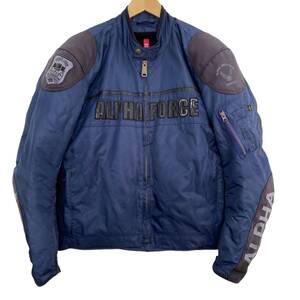 【即決】 ALPHA INDUSTRIES　ALVA-1801W シングルライダース ウィンタージャケット 2XLサイズ ブルー系 青系 11152-100