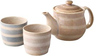 美濃焼！　☆だんだん茶器セット☆ V4068-8 　新品 湯飲 湯呑 汲出 急須 やかん 鉄瓶 ポット ギフト