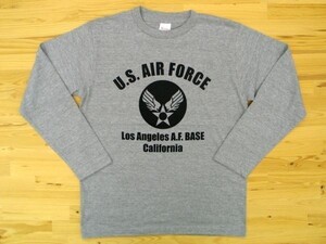 U.S. AIR FORCE 杢グレー 5.6oz 長袖Tシャツ 黒 2XL 大きいサイズ ミリタリー エアフォース アメリカ空軍