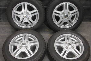 J9条件付送料無料 22年 超バリ山 ダンロップ 冬タイヤ 155/65R13×4.00B+42 4H PCD100 社外アルミ 4本セット ゼストライフルークスパレット