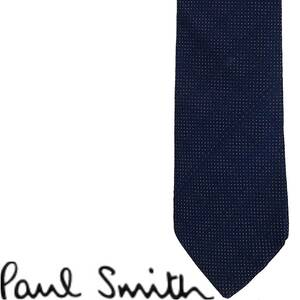 送料290円~Paul Smithピンドット＆シャドーチェック＆レジメンタル・ストライプ シルクネクタイ濃紺クラシックタイ ネイビー ポールスミス