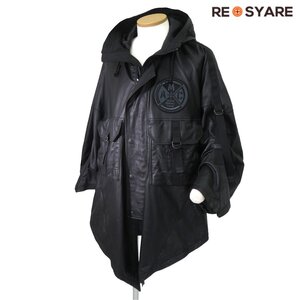 美品 AVIREX アヴィレックス 6191062 WR LIGHT LEATHER PONCHO ミリタリー デティール ライト レザー ポンチョ 46885