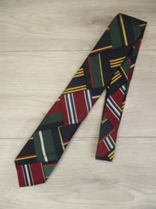 ★POLO　RALPH　LAUREN/ポロ　ラルフローレン/レジメンタル・パッチワーク・Tie/100％Silk/HAND　MADE　IN　ITALY★