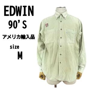 【M】EDWIN エドウィン メンズ シャツ コーデュロイ風 海外規格 ゆったり