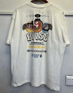 新品 EVISU エヴィス トップス Tシャツ メンズ レディース シンプル カジュアル ホワイト S-XXL