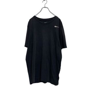 NIKE 半袖 ロゴTシャツ XL ブラック ナイキ クルーネック ドライフィット ワンポイントロゴ 古着卸 アメリカ仕入 a605-5291