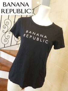 美品 BANANA REPUBLIC　バナナリパブリック ★黒　ロゴプリント　半袖　Tシャツ　XS