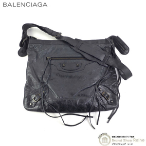 バレンシアガ （BALENCIAGA） ザ・シティ メッセンジャー ラムスキン ショルダー バッグ 497717 ブラック（中古）