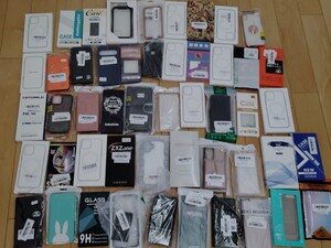 【ジャンク】大量 スマホケース 保護フィルム まとめ売り 50個 セット 保護ガラス iPhone Android Xperia エクスペリア